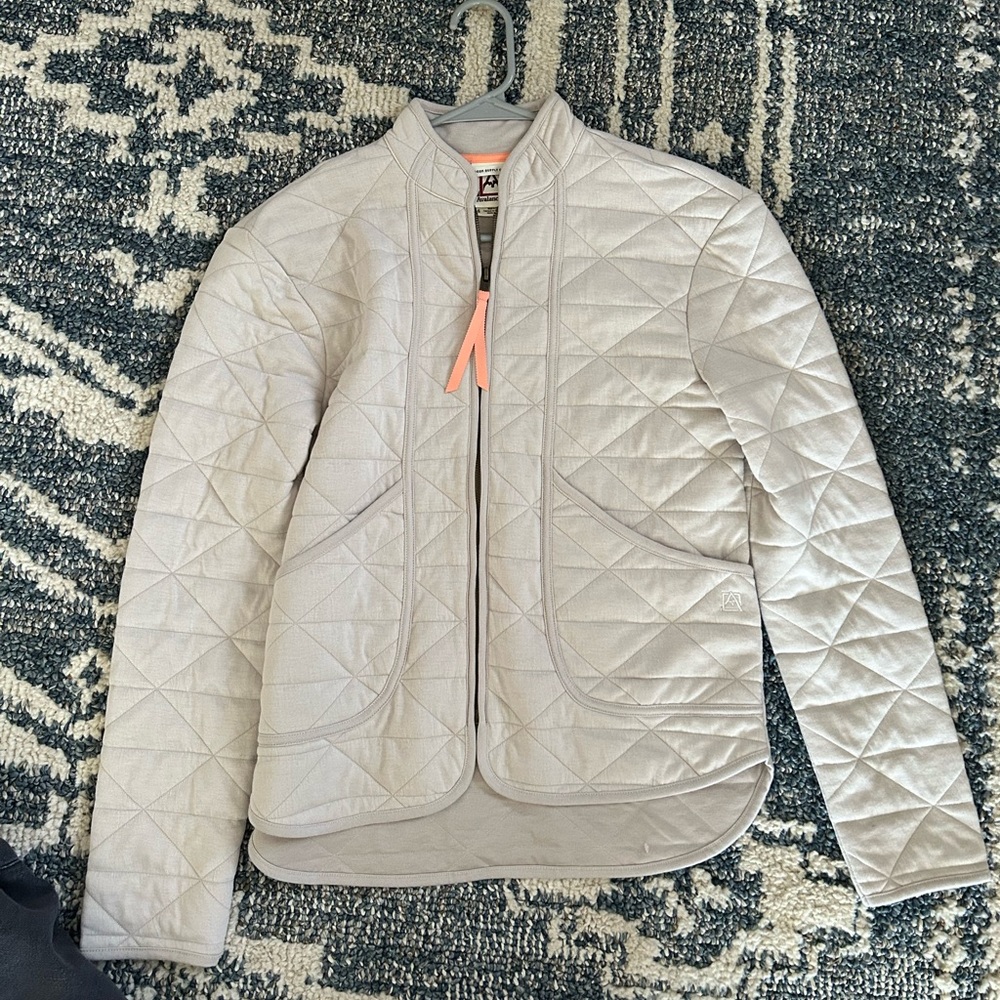 Light Gray Quilted Women's Jacket - Casual Lightweight Coat